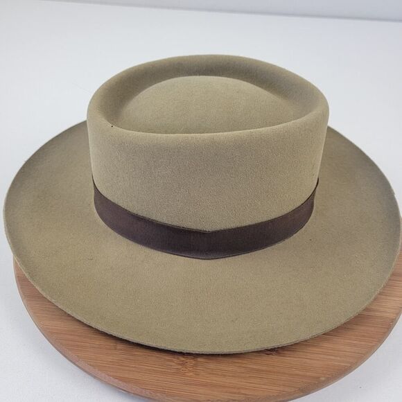 Dobbs Fifth Ave New York Mahoney Tan Beige Wool Men's Hat Sz 7 Fedora Dapper USA - Picture 6 of 16